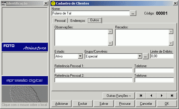 Cadastro de clientes - folha 3