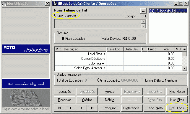 Tela de Opera��es